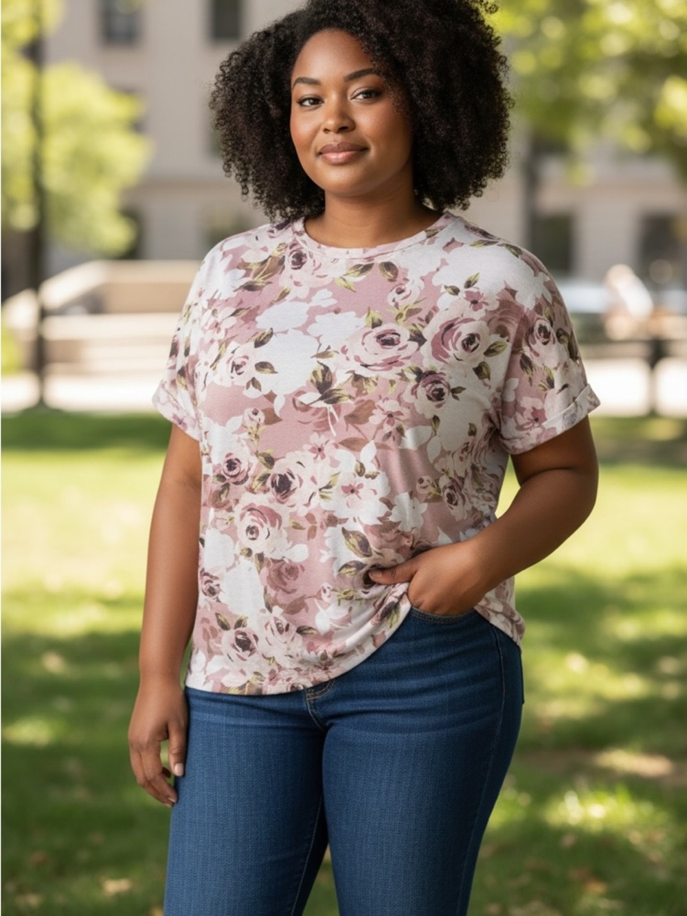 LuLaRoe Floral Short Sleeve Shirt - Size 3XL